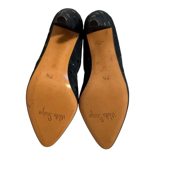 Walter Steiger Navy black Polka dots heel pump sz 7.5 B Handmade In Italy VTG - Picture 9 of 12